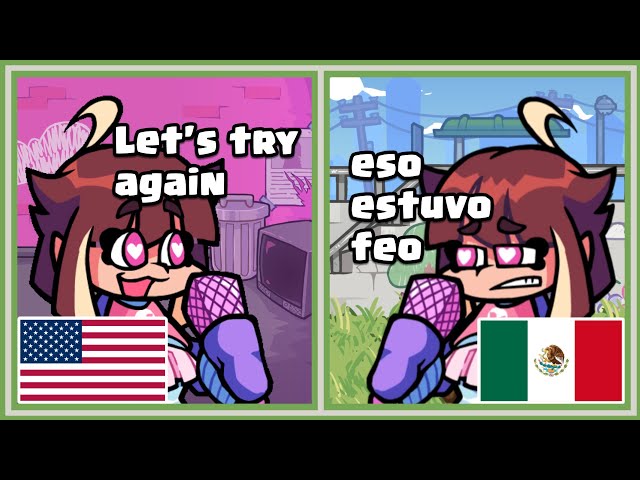Lenguaje Original Vs. Doblaje Español - QT Rewired | Friday Night Funkin'