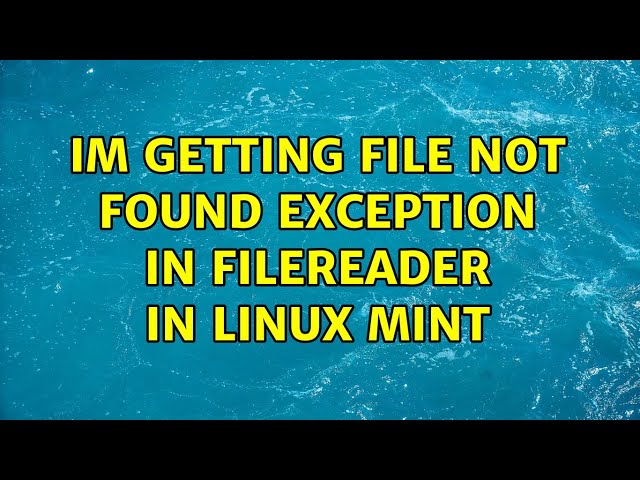 Im Getting File Not Found Exception in Filereader in linux mint