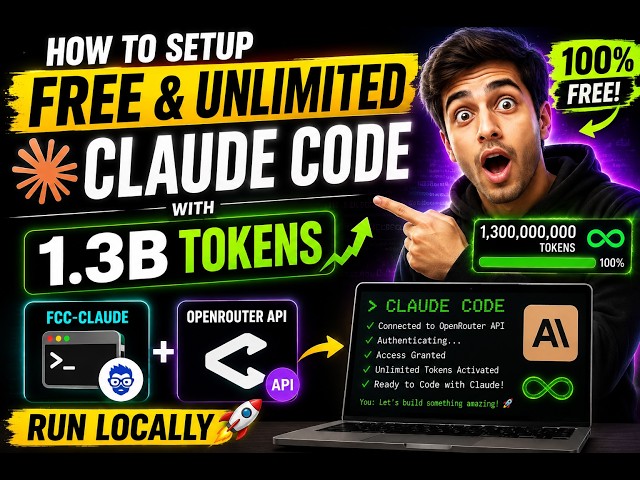 How to Setup FREE & UNLIMITED Claude Code With 1.3B Tokens Locally Using FCC-Claude & OpenRouter API