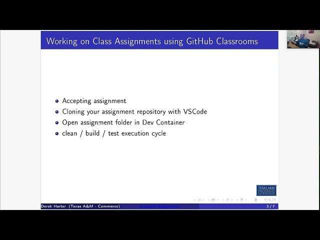Example Assignment Workflow with VSCode Dev Containers