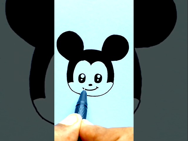 ✅️ Reverse play ⏪️ How to draw Mickey Mouse for Kids | Easy Cartoon Art | #cartoon  🎨✨ #mickymous