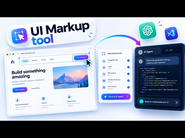 UI Markup Tool — Select Any UI Element & Send It to Your AI Coding Agent