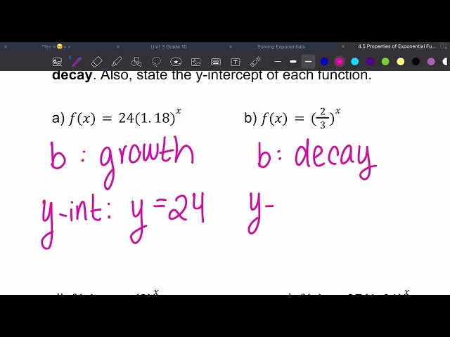 Grade 11: 4.5 - Properties of Exponential Functions