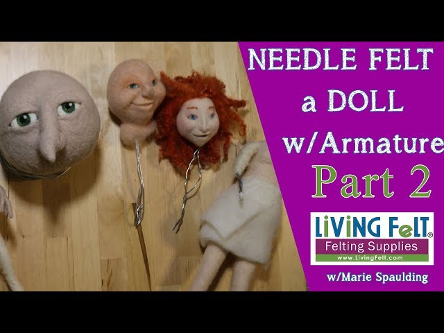 How To Needle Felt Doll Tutorial Part 2: Needle Felting the Faces, eyes, etc