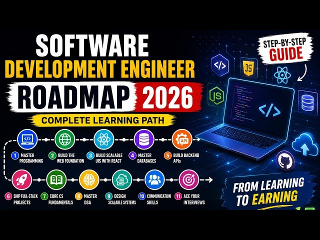 SDE Roadmap 2026 | Software Engineer | What to Learn to Get a Software Job|software developer