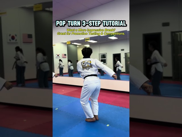 Pop Turn 3 Step Tutorial - Master the Fundamentals #taekwondo #martialarts #sanantonio