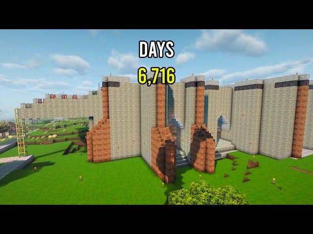 I Survive 6716 Days in Minecraft Using Cheap Tools To Build!