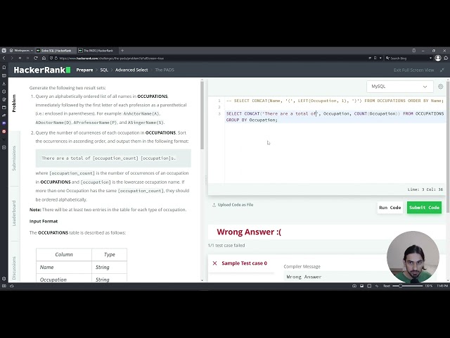 The PADS | SQL Advanced Select | HackerRank Solution
