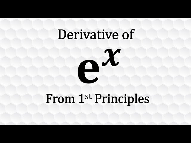 Derivative of Exponential Function (e^x) From First Principles
