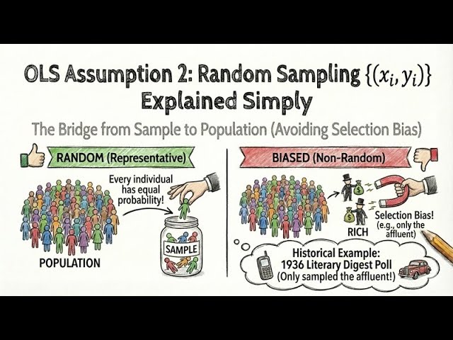 OLS Assumption 2: Random Sampling. Explained Simply And Why It Matters