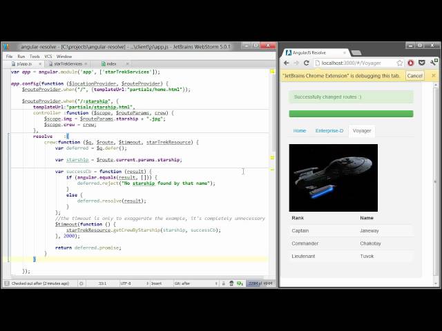 AngularJS - Behave like Gmail using Routes with Resolve