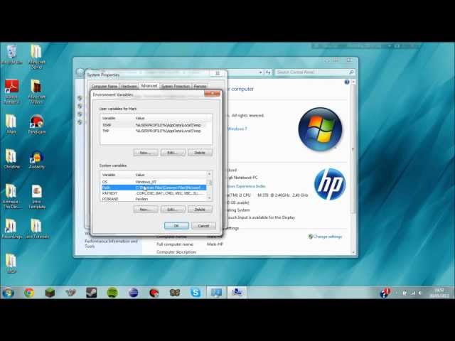 Setting Java PATH Variable in Windows 7
