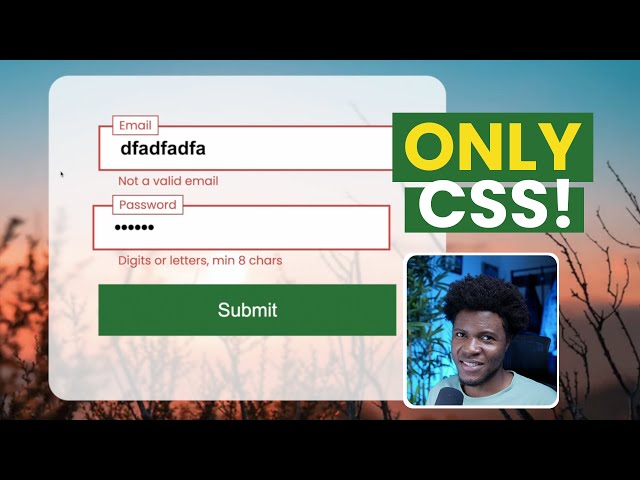 Form INPUT ERROR MESSAGES with ONLY CSS