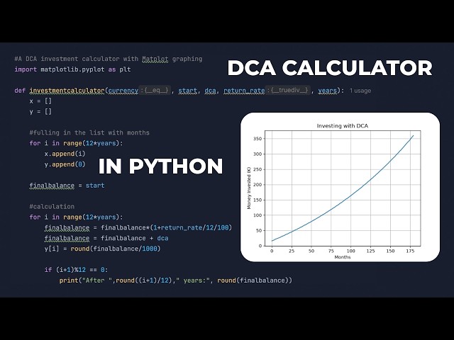 DCA Investment Calculator in Python | Matplotlib Graph Walkthrough