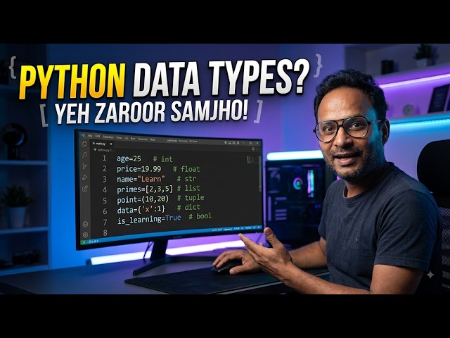 Python Data Types LIVE  | All Data Types in Python 2026 | Beginners to Advanced | Learn Python Hindi