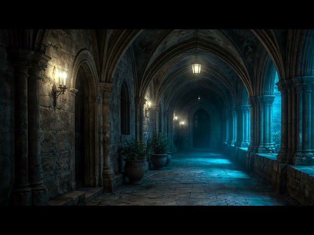 Medieval Monastery Walkway | Medieval Sleep Ambience (1 Hour)