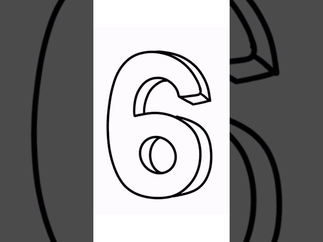 How To Draw Number, Six 6 In 3D