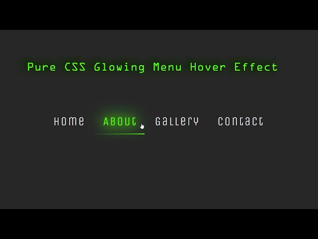 Pure CSS Glowing Menu Hover Effect | Cool Menu Hover Effect Tutorial  | HTML5 CSS3 Hover Effect