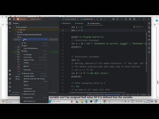 02 Oct 2024 -Flutter - Variables,Operators