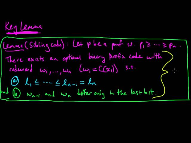(IC 4.8) Optimality of Huffman codes (part 3) - sibling codes