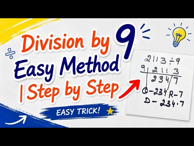 Divide by 9 Hack / No Need to Learn Tables / Math