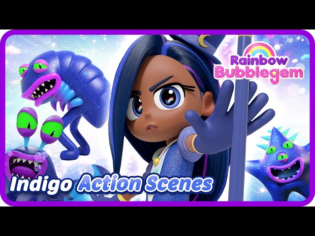 Indigo, the Mysterious Princess | Indigo Action Scenes | Cartoon for Kids | Rainbow Bubblegem🌈