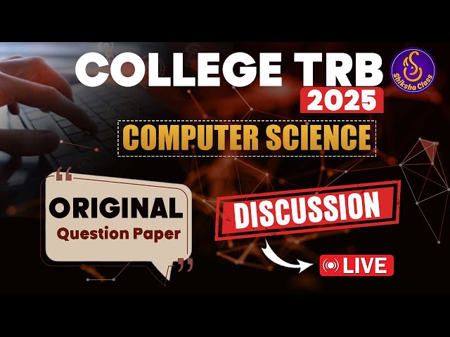 APTRB  Computer Science 2025 | Answer Key | Original Question Paper #aptrbcomputercience