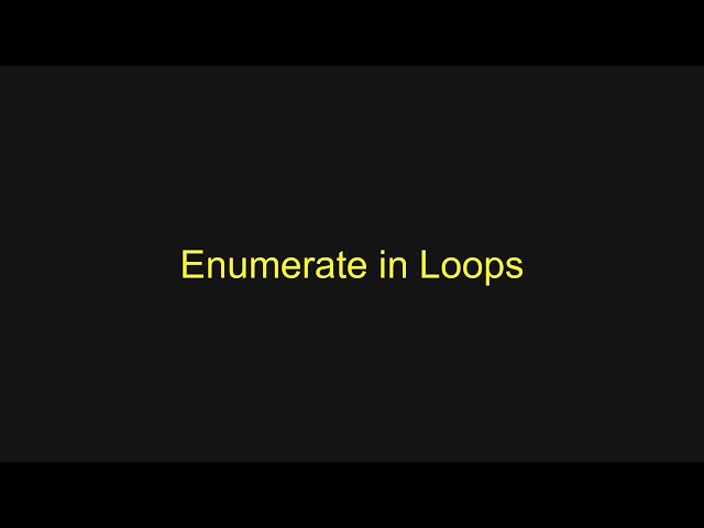 Python Tutorial - Enumerate in Loops