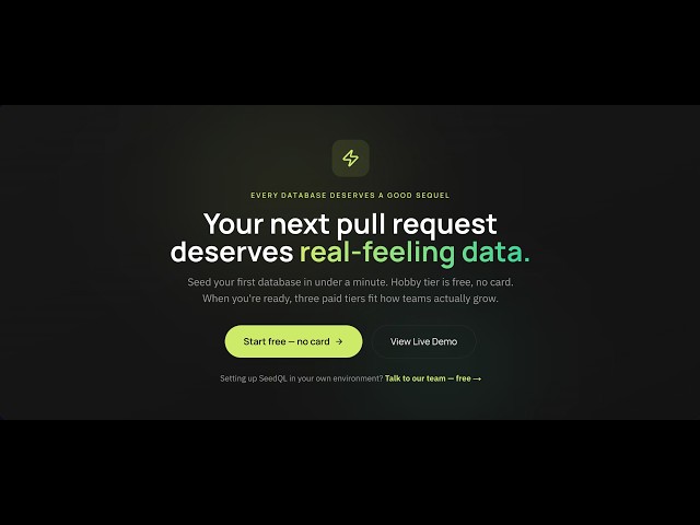 SeedQL.io - The First Glimpse of the Future of Test Data