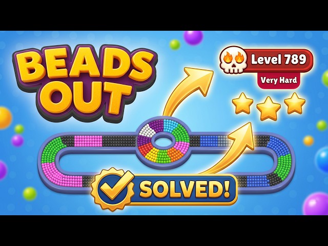 🔴 Beads Out Level 789 Walkthrough | Very Hard Level Solved! 🧩