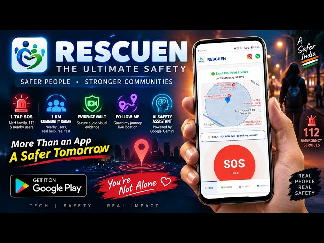RESCUEN App Review: The Ultimate Personal Safety App in India?🚨🛡️