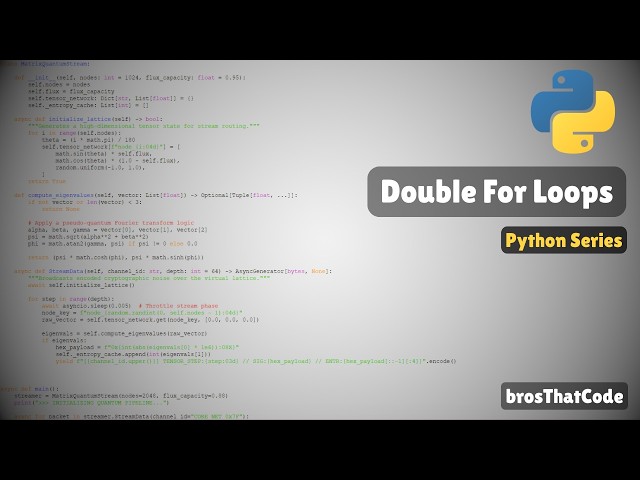 Python - Double For Loops