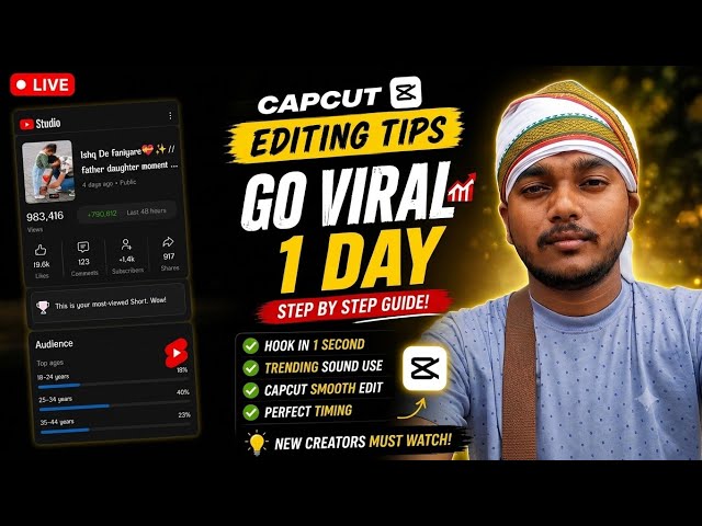 How to Edit YouTube Shorts in CapCut & Go Viral in 1 Day 🚀 | Shorts Editing Tips