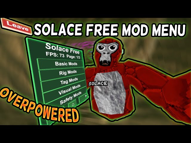 OP FREE MENU! Solace Free | Crash All and Gun | Fully UND | Gorilla Tag Mods