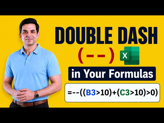 The Double Dash / Trick in Excel Formulas Nobody Explains
