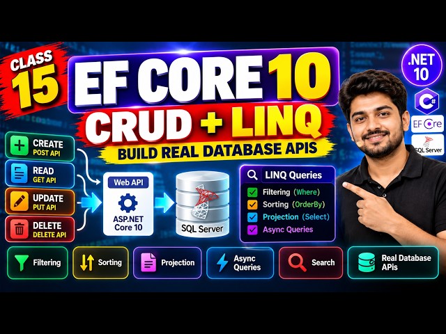 ASP.NET Core 10 : EF Core 10 Tutorial for Beginners | SQL Server, DbContext & Migrations