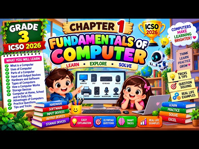 Grade 3 Computer Olympiad | Fundamentals of Computer | ICSO 2026 | Questions + Tricks MTG