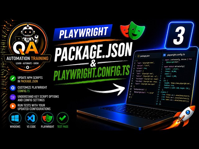 Playwright Package.json & Playwright.config.ts | Configure Scripts & Test Settings
