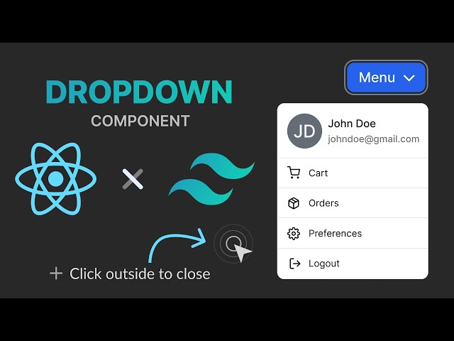 Custom dropdown menu in React from scratch under 7 minutes.