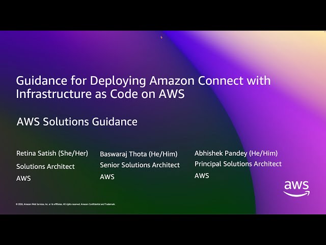 Guidance for Deploying Amazon Connect with Infrastructure as Code on AWS