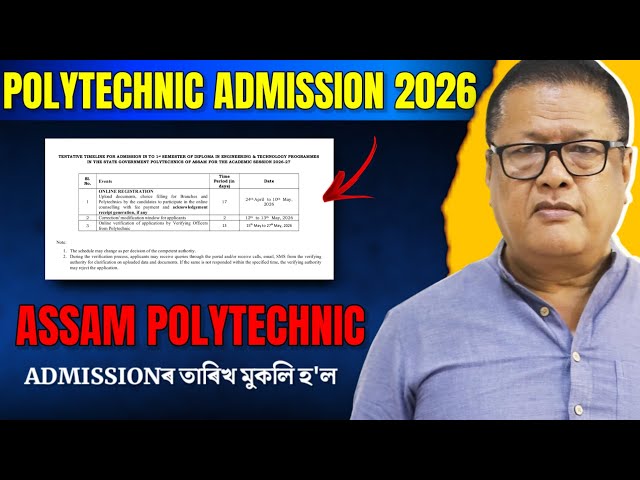 Assam Polytechnic 2026-27 Admission Date Published | Complete Details 