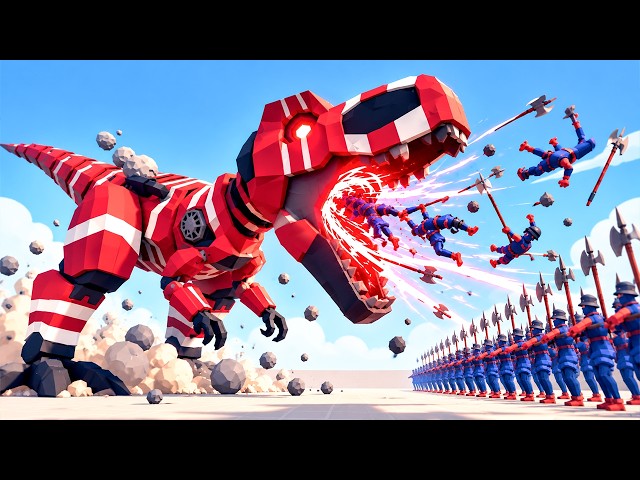 MECH T-REX vs 50x MELEE UNITS | TABS - Totally Accurate Battle Simulator