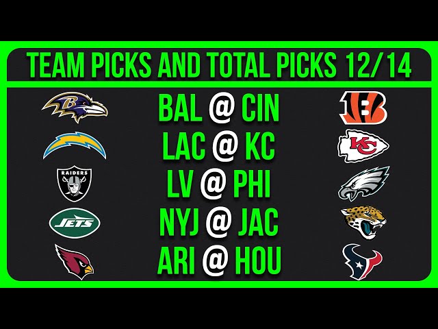 NFL Picks Today 12/14/25 NFL Week 15 Picks and Predictions