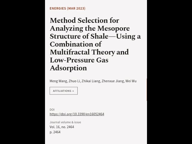 Method Selection for Analyzing the Mesopore Structure of Shale—Using a Combination of... | RTCL.TV