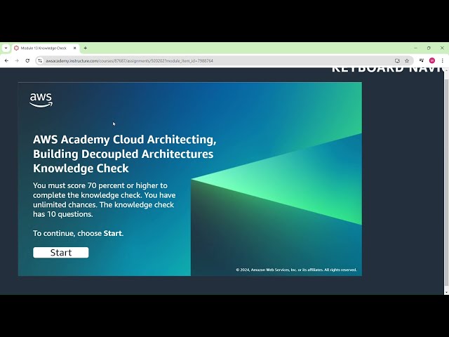 AWS Academy Cloud Architecting Module - 13 Knowledge Check