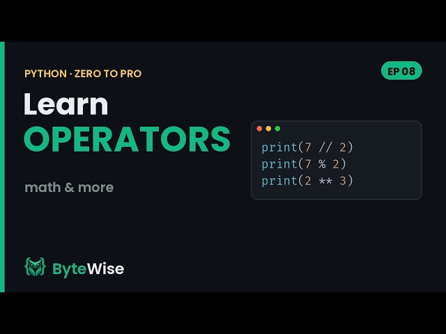 Python Operators Explained (Math & Comparisons) | Zero to Pro #8