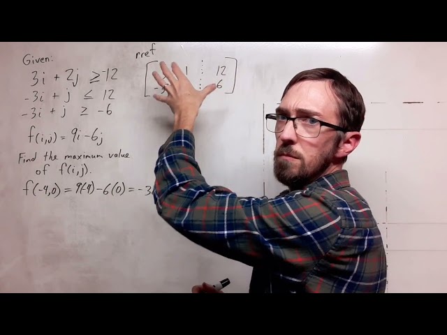 Finding a maximum in a system of linear inequalities using a matrix approach