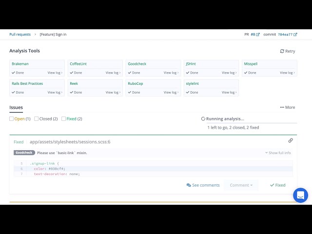 Fixing a pull request with Sider