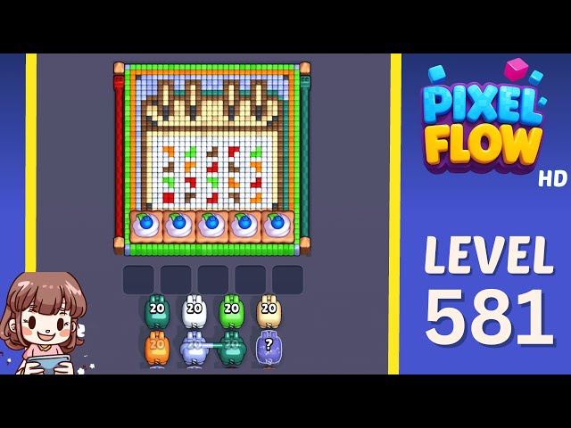 Pixel Flow Level 581 Solution Walkthrough