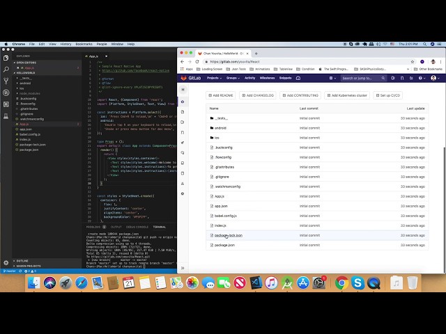 React Native: Source Control in Visual Studio Code